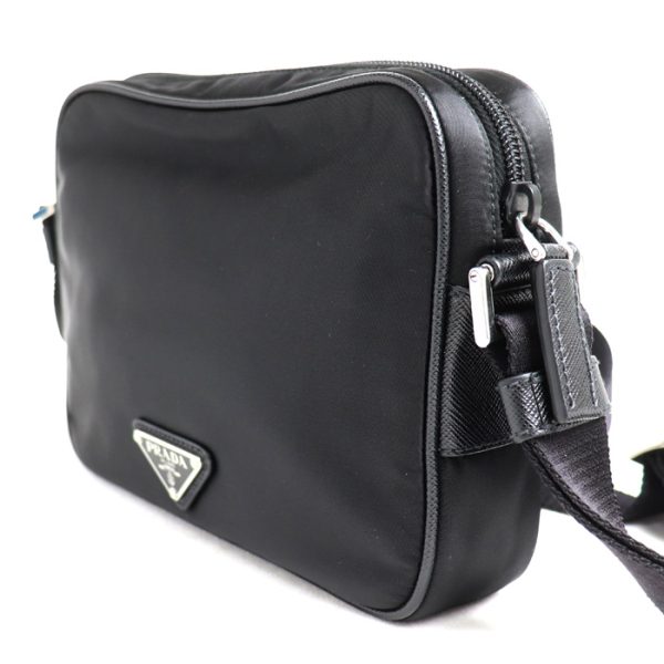 mb24 0512 14 2 Prada Triangle Logo Shoulder Bag Black