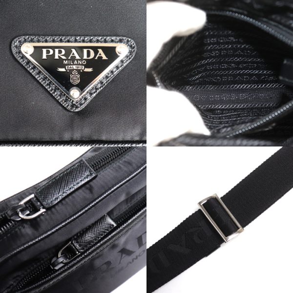 mb24 0512 14 6 Prada Triangle Logo Shoulder Bag Black