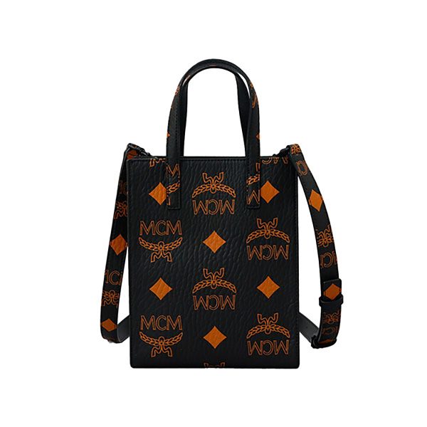 mcm mmtdata01bk001 MCM Aren Tote Mini Tote Bag Black