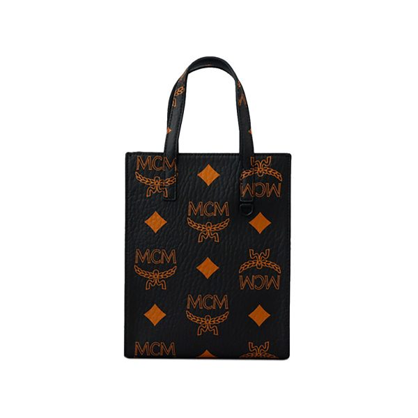 mcm mmtdata01bk001 1 MCM Aren Tote Mini Tote Bag Black