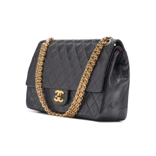 mgay8qoqgpd67 2 Chanel Matelasse Straight Flap Chain Shoulder Bag Black