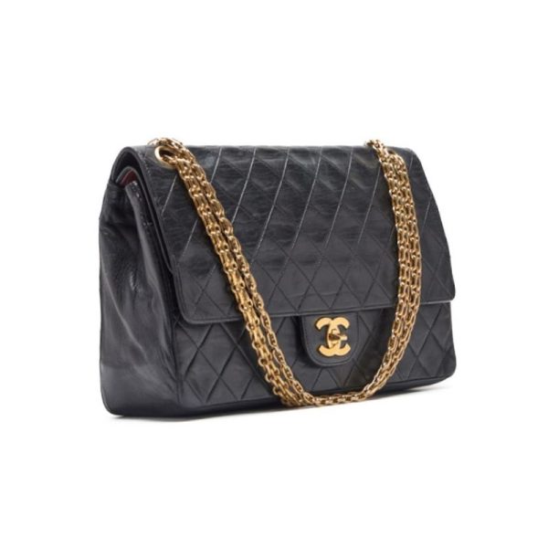 mgay8qoqgpd67 3 Chanel Matelasse Straight Flap Chain Shoulder Bag Black