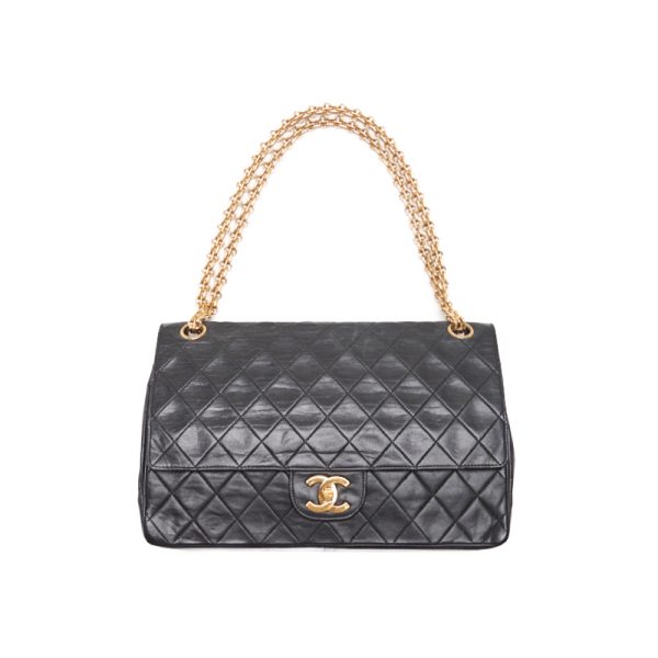 mgay8qoqgpd67 6 Chanel Matelasse Straight Flap Chain Shoulder Bag Black