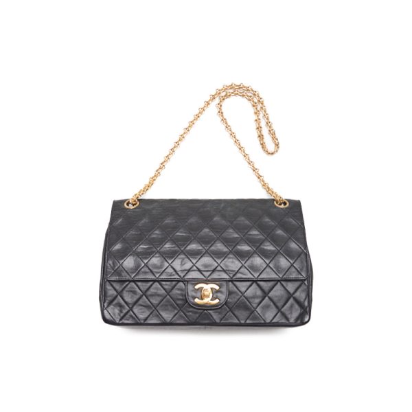 mgay8qoqgpd67 7 Chanel Matelasse Straight Flap Chain Shoulder Bag Black