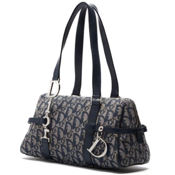 mgayd0e1gpd67 2 Dior Trotter D Charm Mini Canvas Handbag Navy