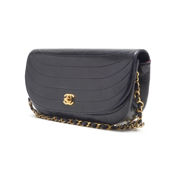 mgey77n4g7d8q 2 Chanel Border Stitch Chain Shoulder Bag Black