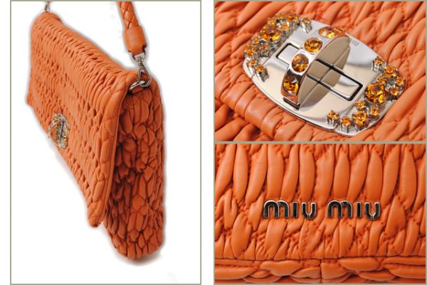 miu 16 079 3 Miu Miu Bijou Shoulder Bag Papaya