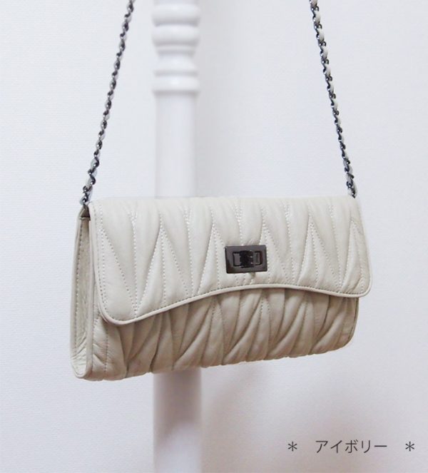 miu ivoey 1 Geniune Leather Chain Bag