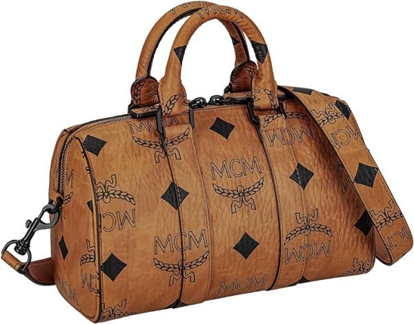 mmbdata01 co 1 MCM Aren Boston Bag Cognac