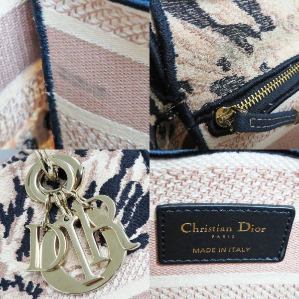 n2308 05 302637sh 07 Dior Canvas Medium Tie Bag Pink Gold Hardware