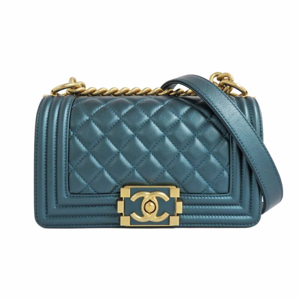 n2309 05 303217sh Chanel Boy Chanel Chain Shoulder Bag Calfskin Blue