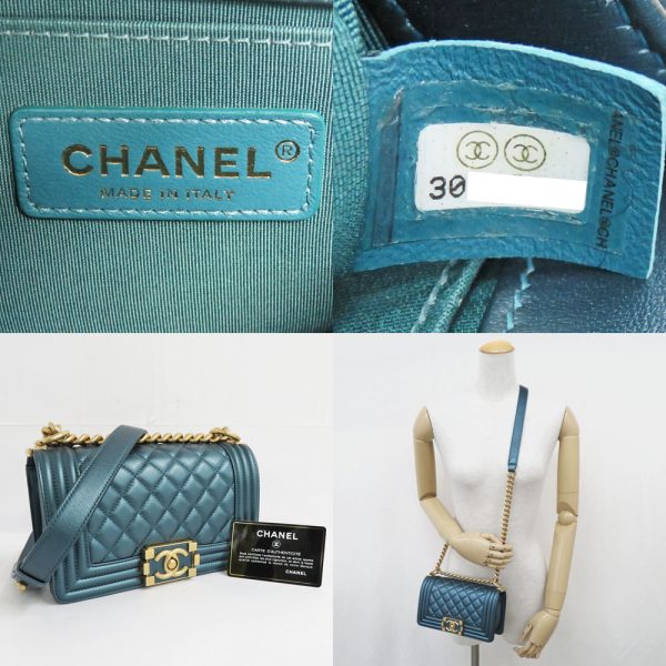 n2309 05 303217sh 08 Chanel Boy Chanel Chain Shoulder Bag Calfskin Blue