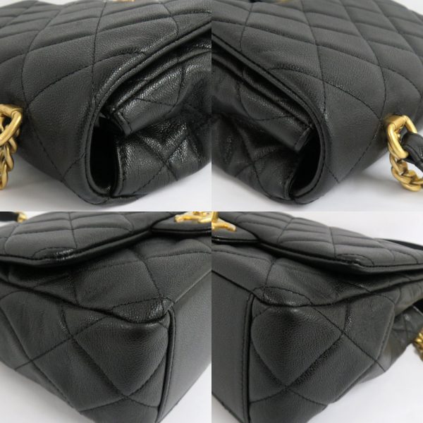 n2311 05 303665mi 08 Chanel Top Handle Flap Bag Caviar Skin Black Gold