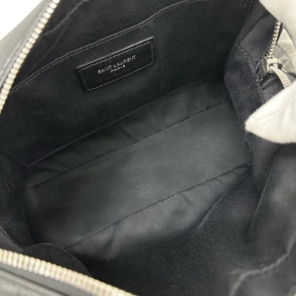 n24060604008 8 Saint Laurent Camera Bag Lou Shoulder Leather BlackSilver