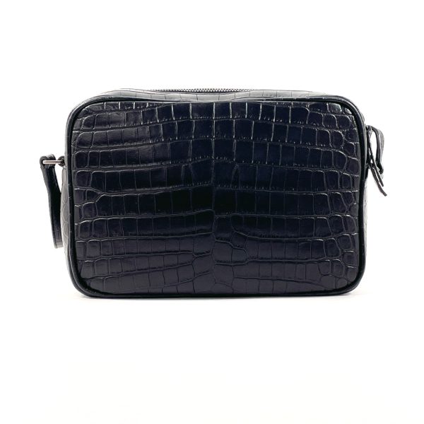 n4054740 3 Saint Laurent Lou Camera Bag Croco Embossed Black