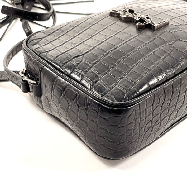 n4054740 5 Saint Laurent Lou Camera Bag Croco Embossed Black