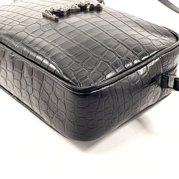 n4054740 6 Saint Laurent Lou Camera Bag Croco Embossed Black