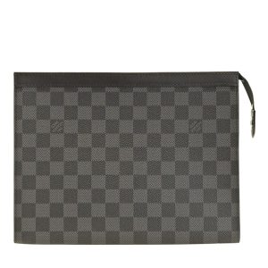 n41696 Louis Vuitton Pochette Montaigne Black Epi Storage Bag