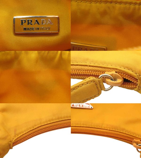 n48798 3 Prada Tesuto Nylon Mini Handbag One Handle Pouch Orange