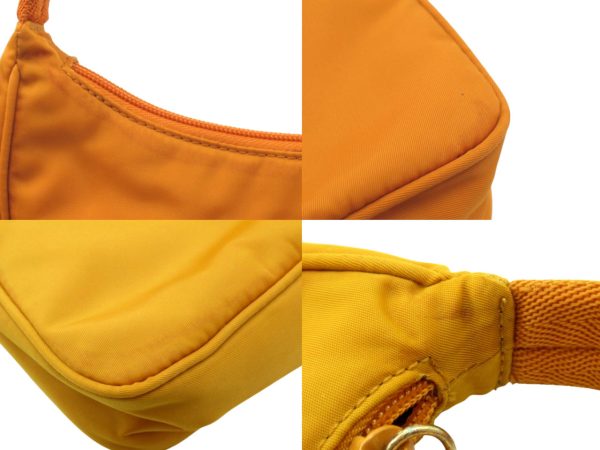 n48798 5 Prada Tesuto Nylon Mini Handbag One Handle Pouch Orange