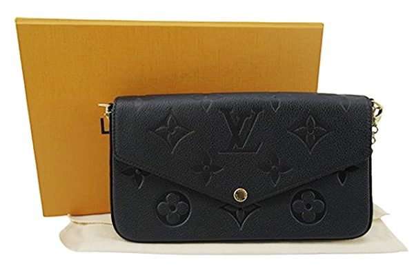 n50335 1 Louis Vuitton Monogram Empreinte Wild at Heart Pochette Félicie Chain Shoulder Bag Noir