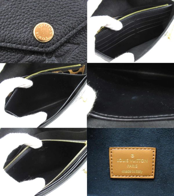 n50335 3 Louis Vuitton Monogram Empreinte Wild at Heart Pochette Félicie Chain Shoulder Bag Noir