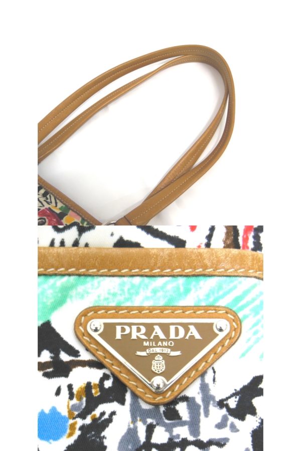 na35301 311 Prada Shoulder Bag Venice Print Nylon x Leather Multicolor