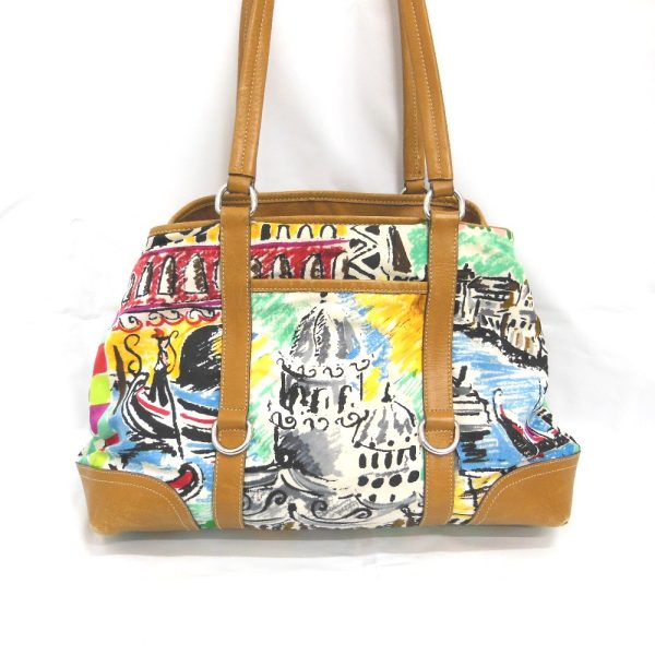 na35301 4 Prada Shoulder Bag Venice Print Nylon x Leather Multicolor