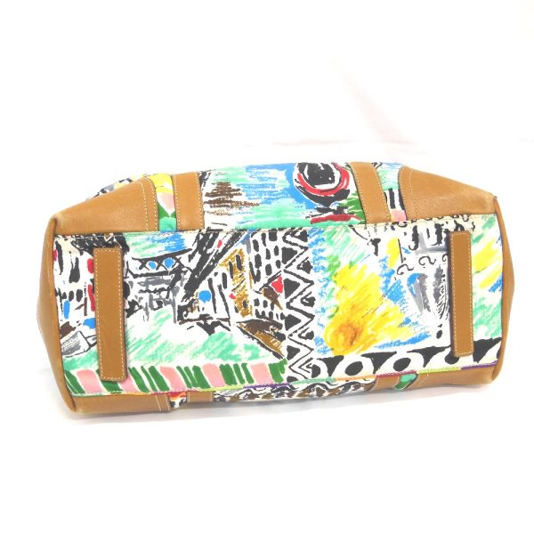 na35301 7 Prada Shoulder Bag Venice Print Nylon x Leather Multicolor