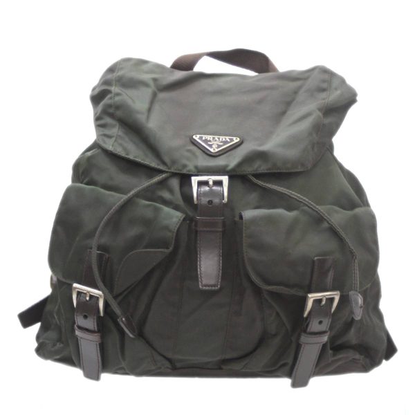 no230828a09 1 Prada Backpack Nylon Green GC NO BC Rank