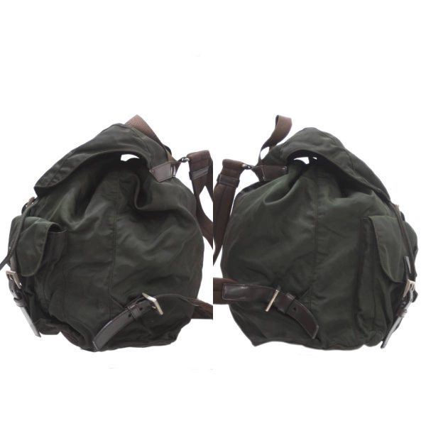 no230828a09 3 Prada Backpack Nylon Green GC NO BC Rank