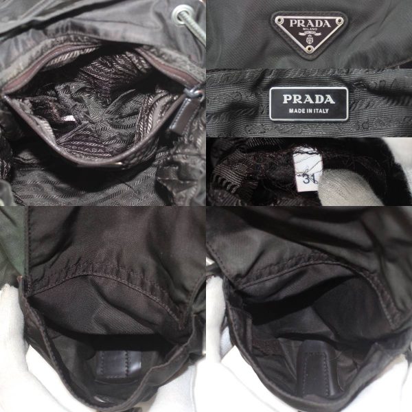 no230828a09 8 Prada Backpack Nylon Green GC NO BC Rank