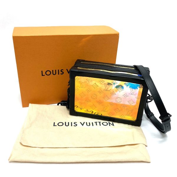 o 220215 5 13 Louis Vuitton Soft Trunk Monogram Prism Shoulder Bag Hologram Black