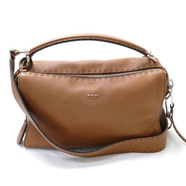 o23 0627 13 1 Fendi Selleria 2Way Shoulder Bag Brown