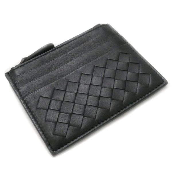 o23 0827 10 1 Bottega Veneta Intrecciato Card Case Dark Navy