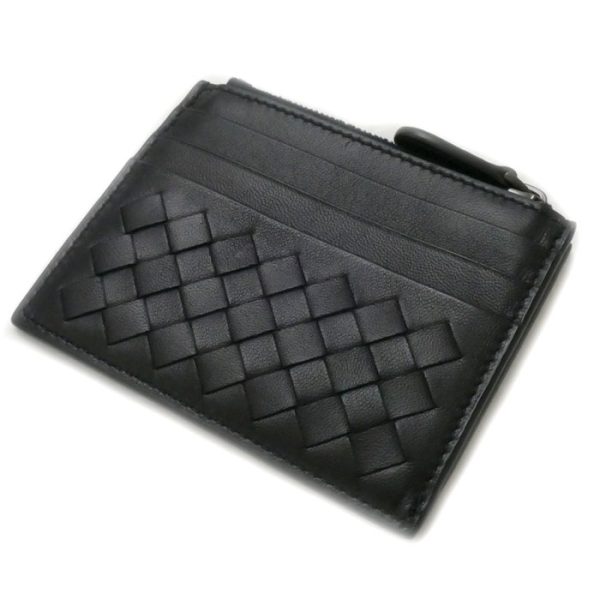 o23 0827 10 2 Bottega Veneta Intrecciato Card Case Dark Navy