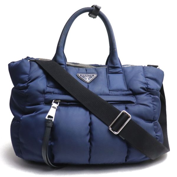 o23 1127 15 1128 Prada Bomber Handbag 2Way Shoulder Bag Navy