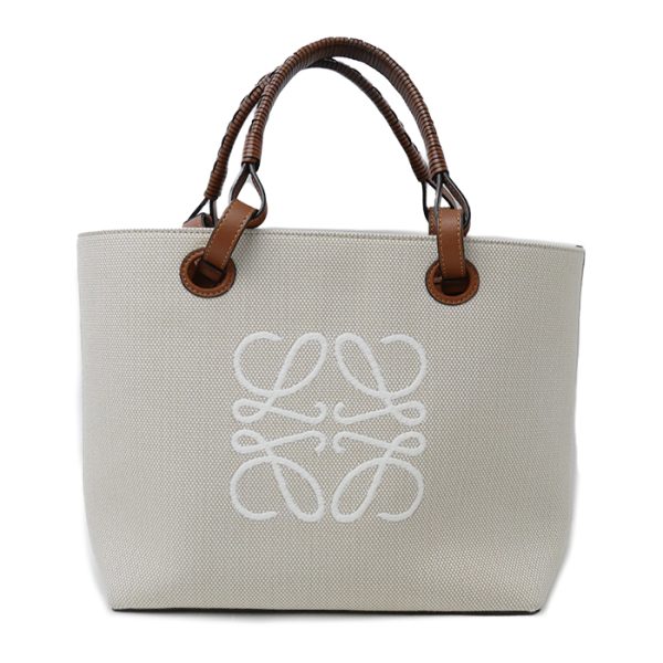 o23 1227 3 1 Loewe Anagram Tote Bag Small Ecru Tan