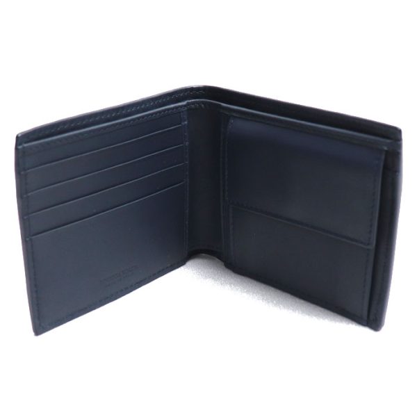 o24 0127 3 130 Bottega Veneta Intrecciato Bifold Wallet Navy