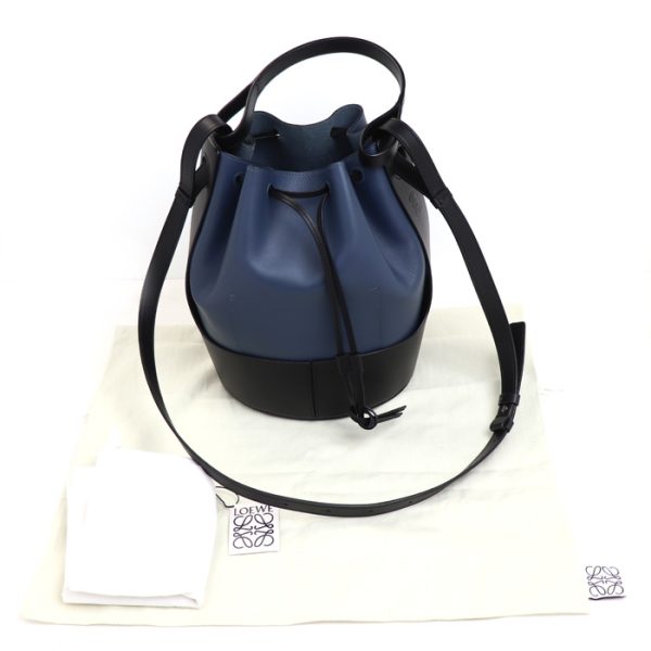 o24 0227 11 8 Loewe Balloon Medium 2Way Shoulder Bag Navy Black