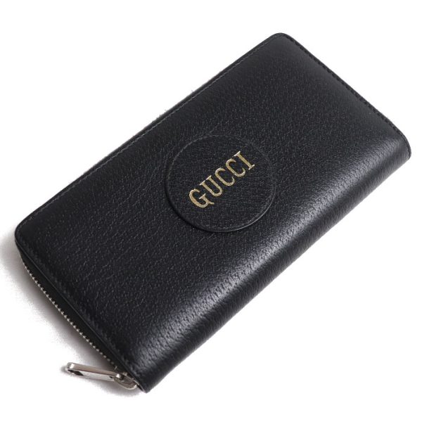 o24 0527 10 528 Gucci Logo Zip Around Long Wallet Black