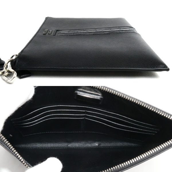 o24 0527 25 3 Prada Saffiano Clutch Bag With Wristlet Black