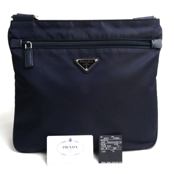 o24 0527 26 6 Prada Tessuto Shoulder Bag Navy