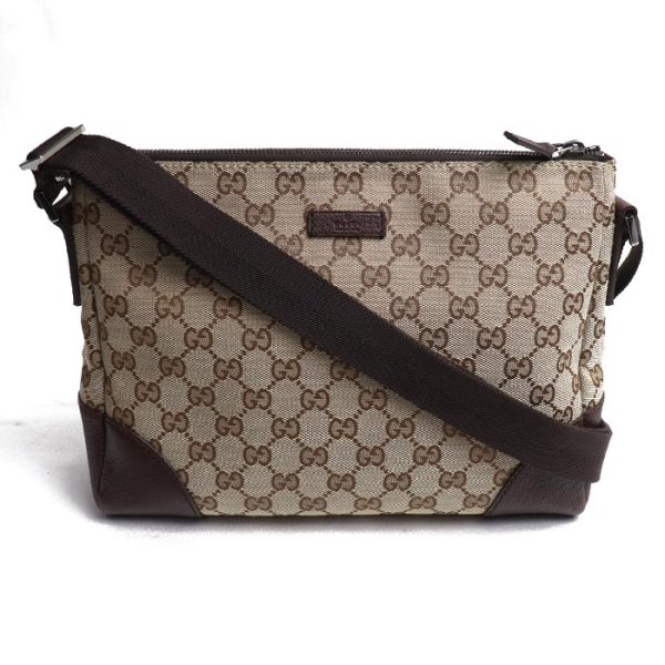 o24 0527 27 528 Gucci GG Canvas Shoulder Bag Beige Brown