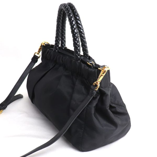 o24 0527 31 529 Prada Ribbon Motif 2Way Shoulder Bag Black