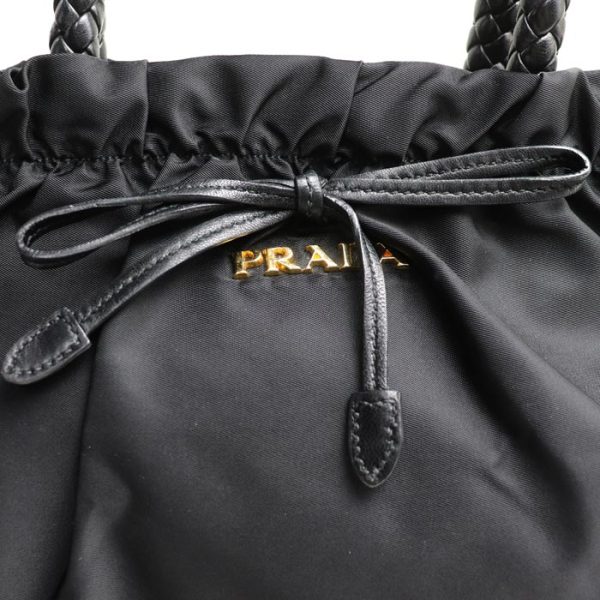 o24 0527 31 535 Prada Ribbon Motif 2Way Shoulder Bag Black