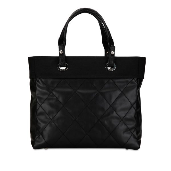 o86e889i45dby48j 3 Chanel Paris Biarritz Tote MM PVC Canvas Black