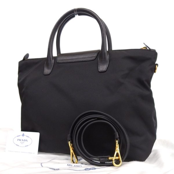 ob1858 2 Prada 2WAY Bag Nylon Black