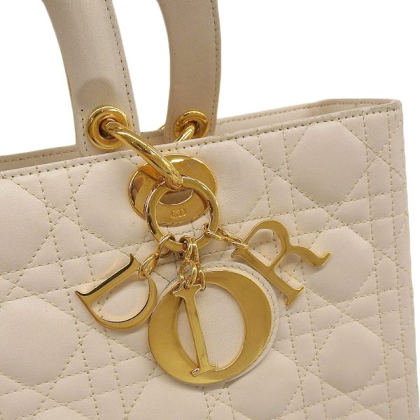 ob1873 5 Dior Christian Leather 2 Way Shoulder Bag White