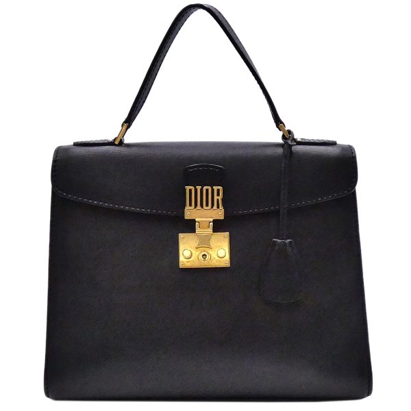 oj10016 Christian Dior Leather Addict 2WAY Handbag Shoulder Bag Black